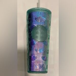 Starbucks 24oz Venti Mermaid Scale Green Iridescent Tumbler Cup With Straw Shine